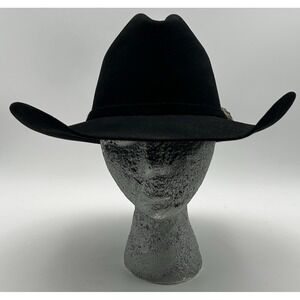 Vintage Beaver Brand 20X Black Fur Felt Western Rodeo Cowboy Hat Size 7-56